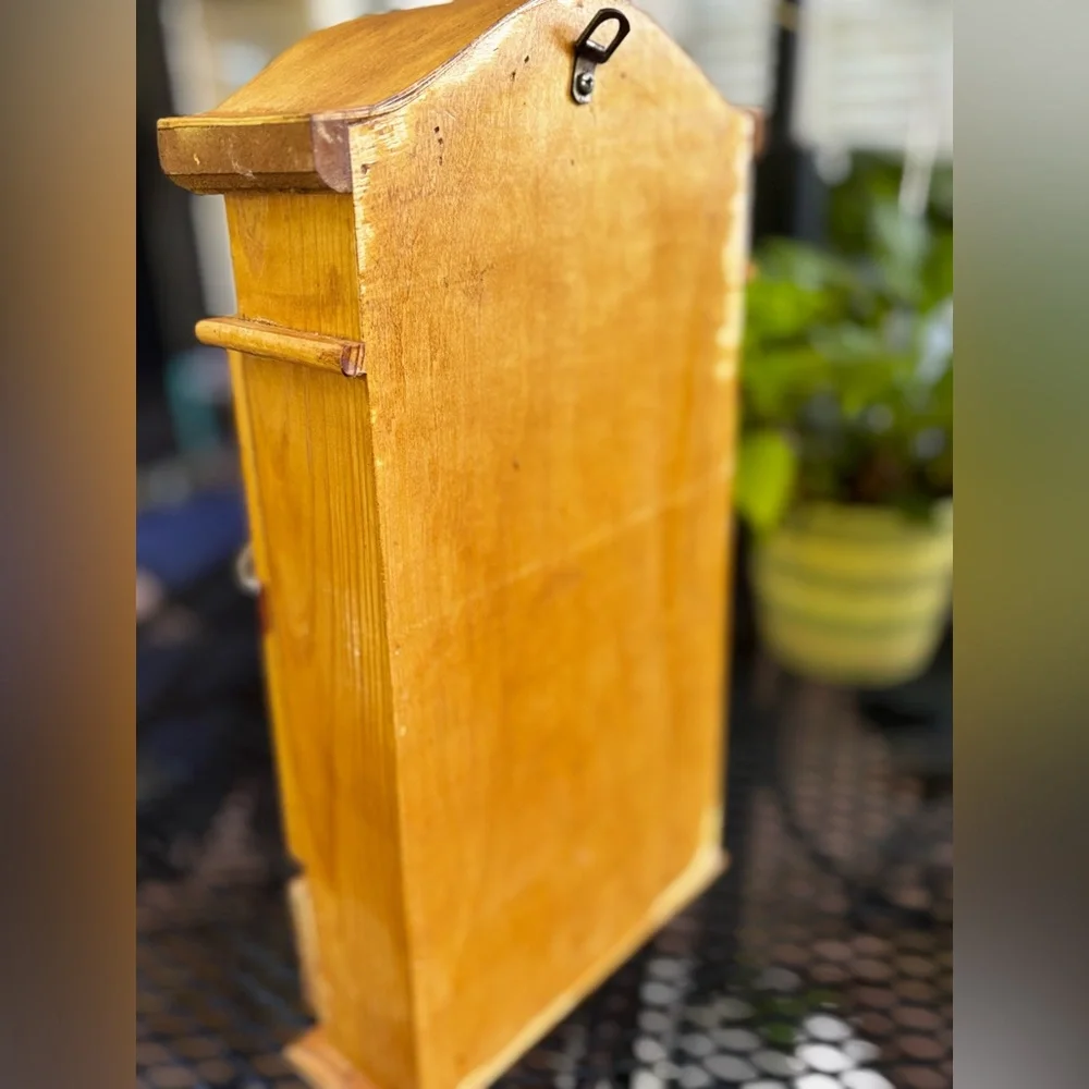 Wooden Wall Shelf with Grape Design